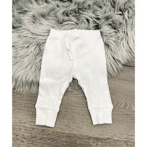 Baby Gap White Ribbed Jogger Pants‎ Size 0/3month Organically Grown Cotton